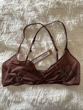 SKIMS Brown Mesh Soft Bra